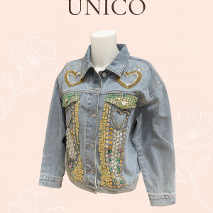 Chaqueta vaquera de mujer con piedras y lentejuelas