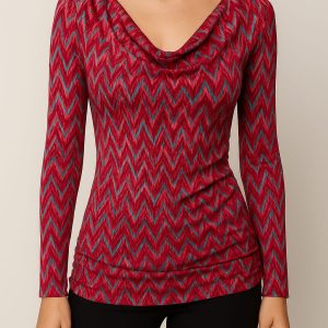 Blusa de Manga Larga Estampado Geométrico