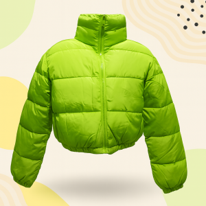 Plumífero corto verde neón